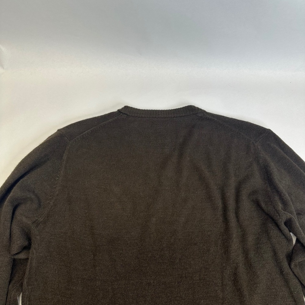 US Polo Assn Mens V-Neck Sweater Dark Brown Long Sleeve Knit Logo Size M - Picture 7 of 9